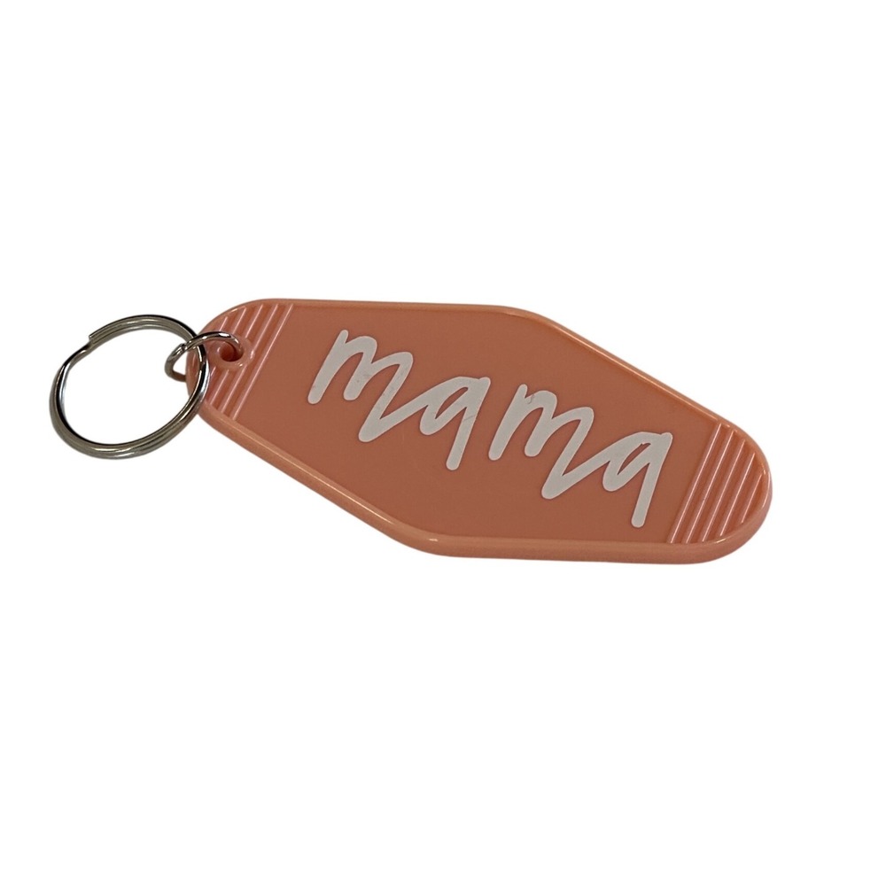 Handcrafter Mama Retro Hotel Motel Keychain Pink Mother Mom Gift Accessory